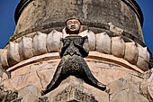 Elaborate figures carved in stucco decorate the ancient stupas, Kakku Buddhist Ruins. Shan State in Myanmar (Burma).